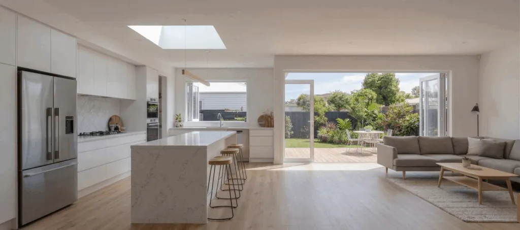 auckland extension living room with skylight