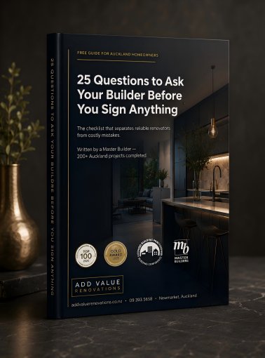 25 Questions to Ask Your Builder Before You Sign — free guide for Auckland homeowners