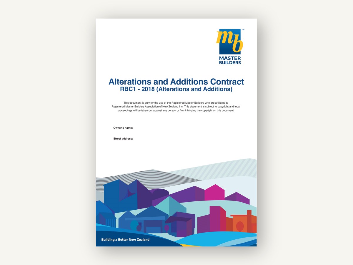 Master Builder Alterations & Additions Contract cover
