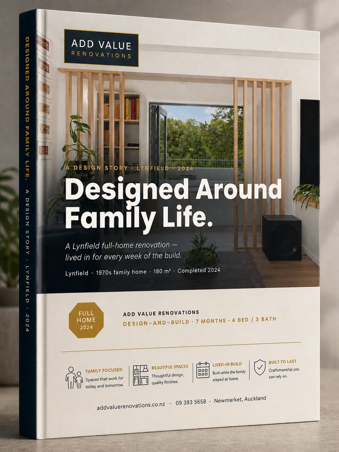 Creating Space for Family Life — Lynfield Design Story 12-page case study cover