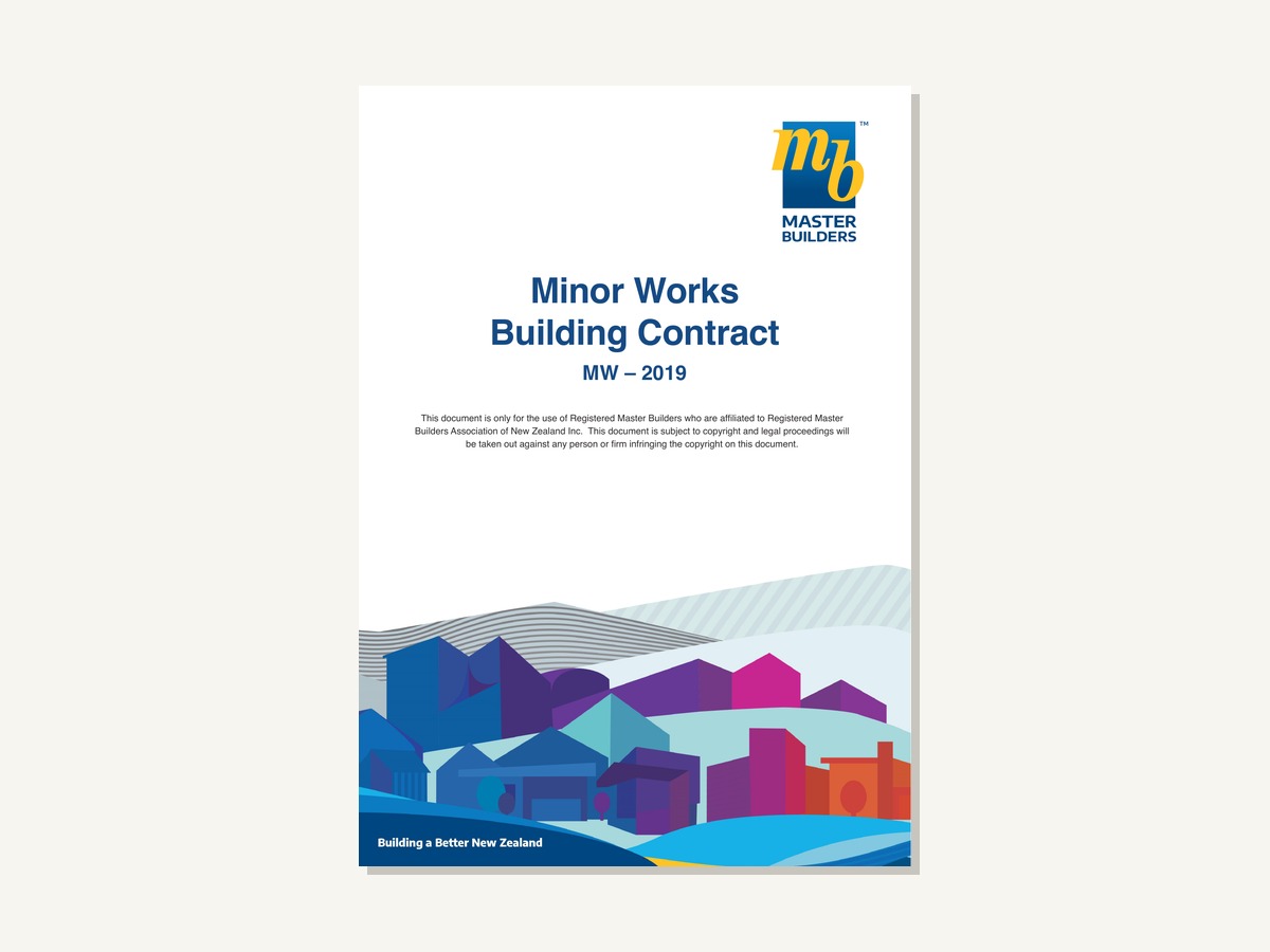 Master Builder Minor Works Building Contract MW-2019 cover