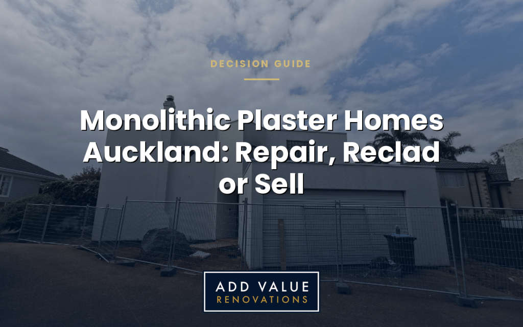 Monolithic Plaster Homes Auckland Repair vs Reclad vs Sell — Add Value Renovations