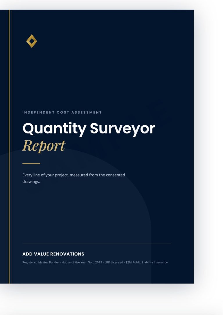 Sample QS Report — Auckland House Extension & Internal Alterations