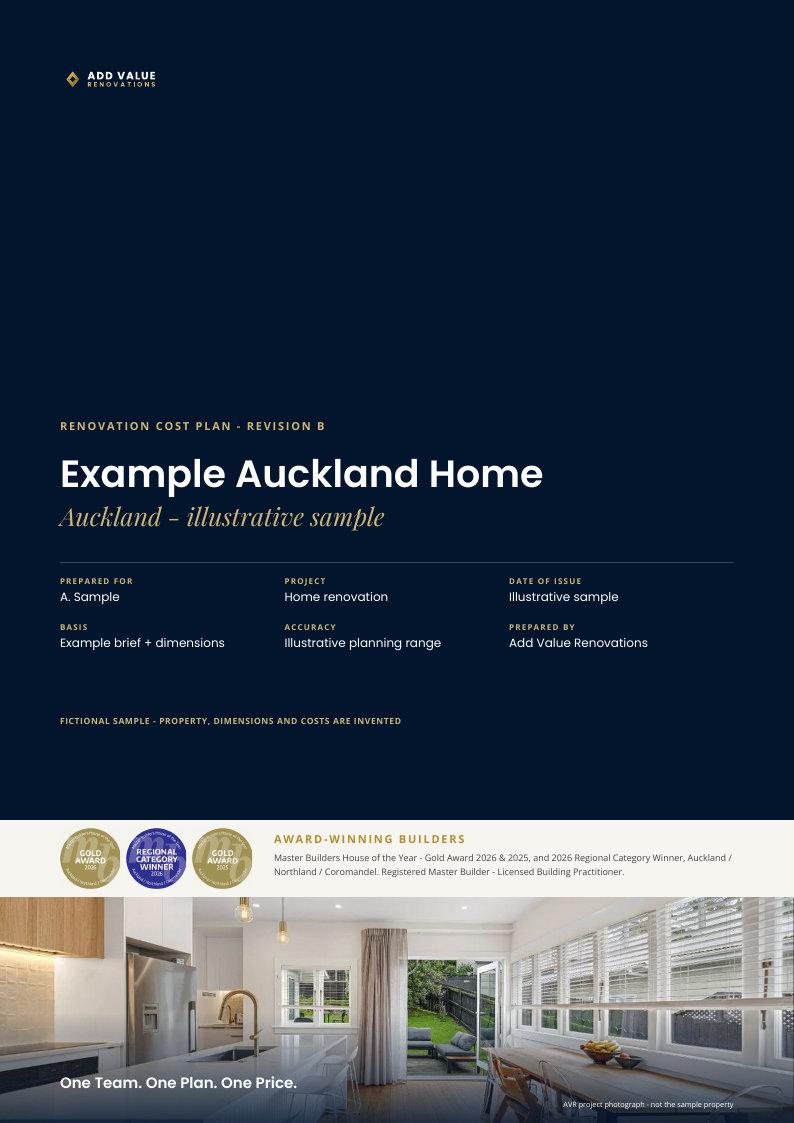 Illustrative Renovation Cost Plan cover