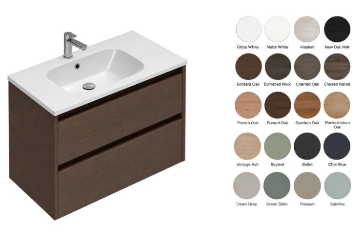Newtech Sahara 1100mm wall-hung vanity with two soft-close drawers