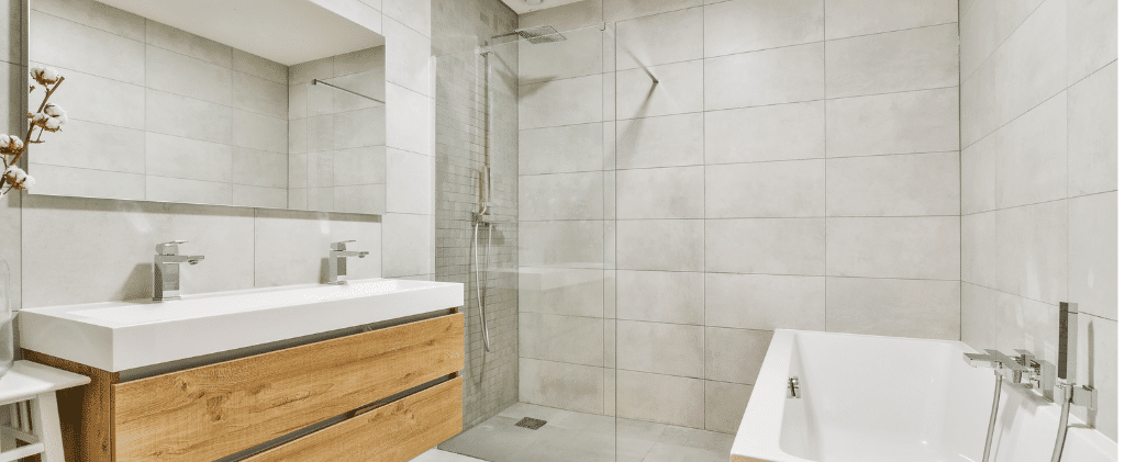 Tiled shower